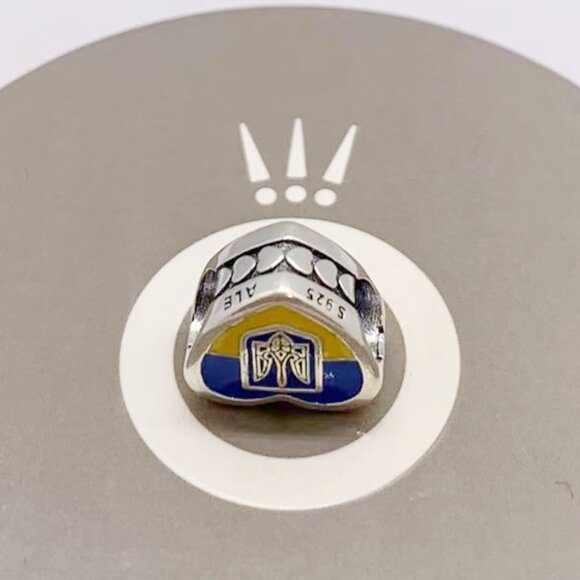 Pandora UKRAINE Flag Heart Charm S925 Sterling Silver